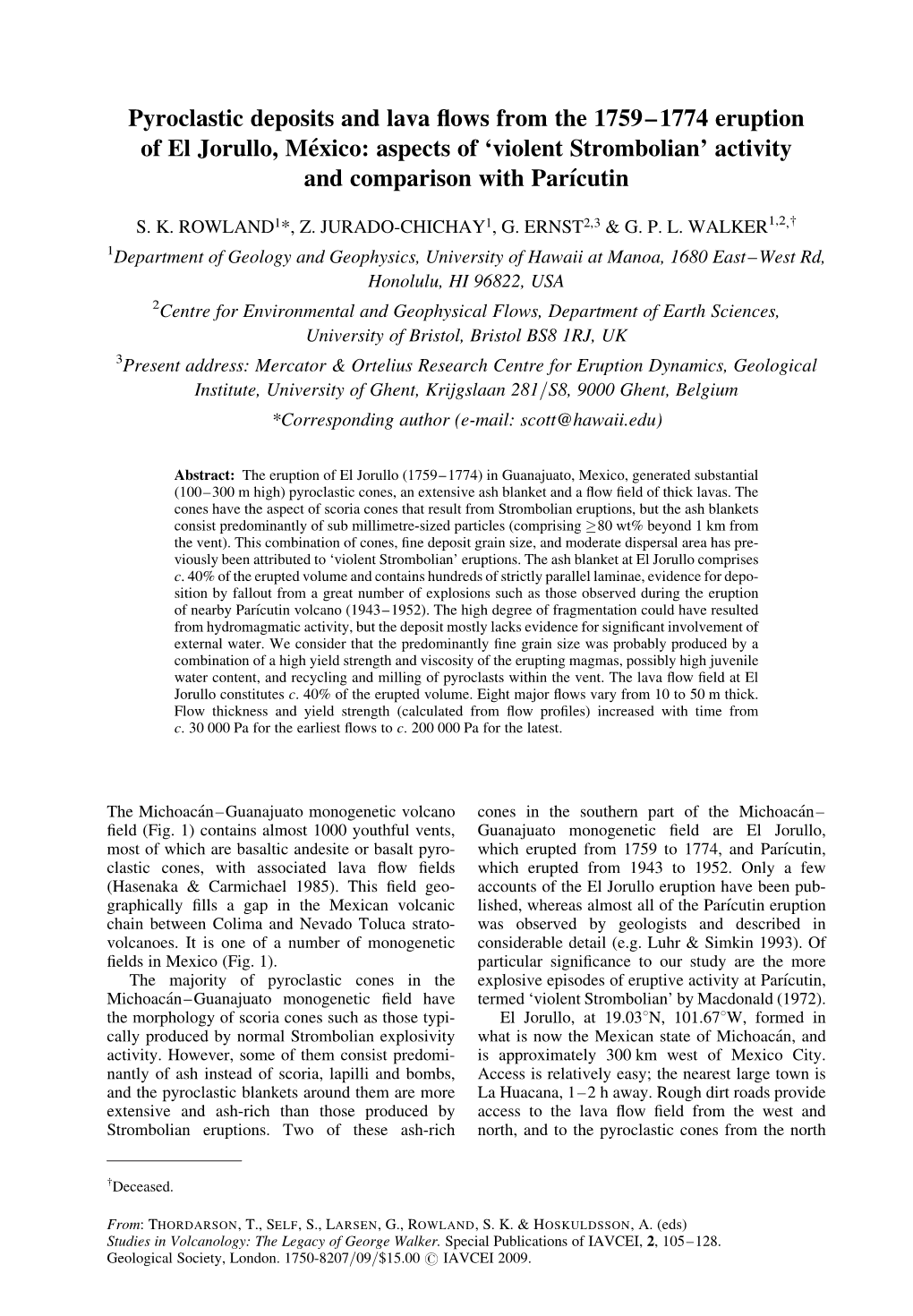 Pyroclastic Deposits and Lava Flows from the 1759–1774 Eruption of El