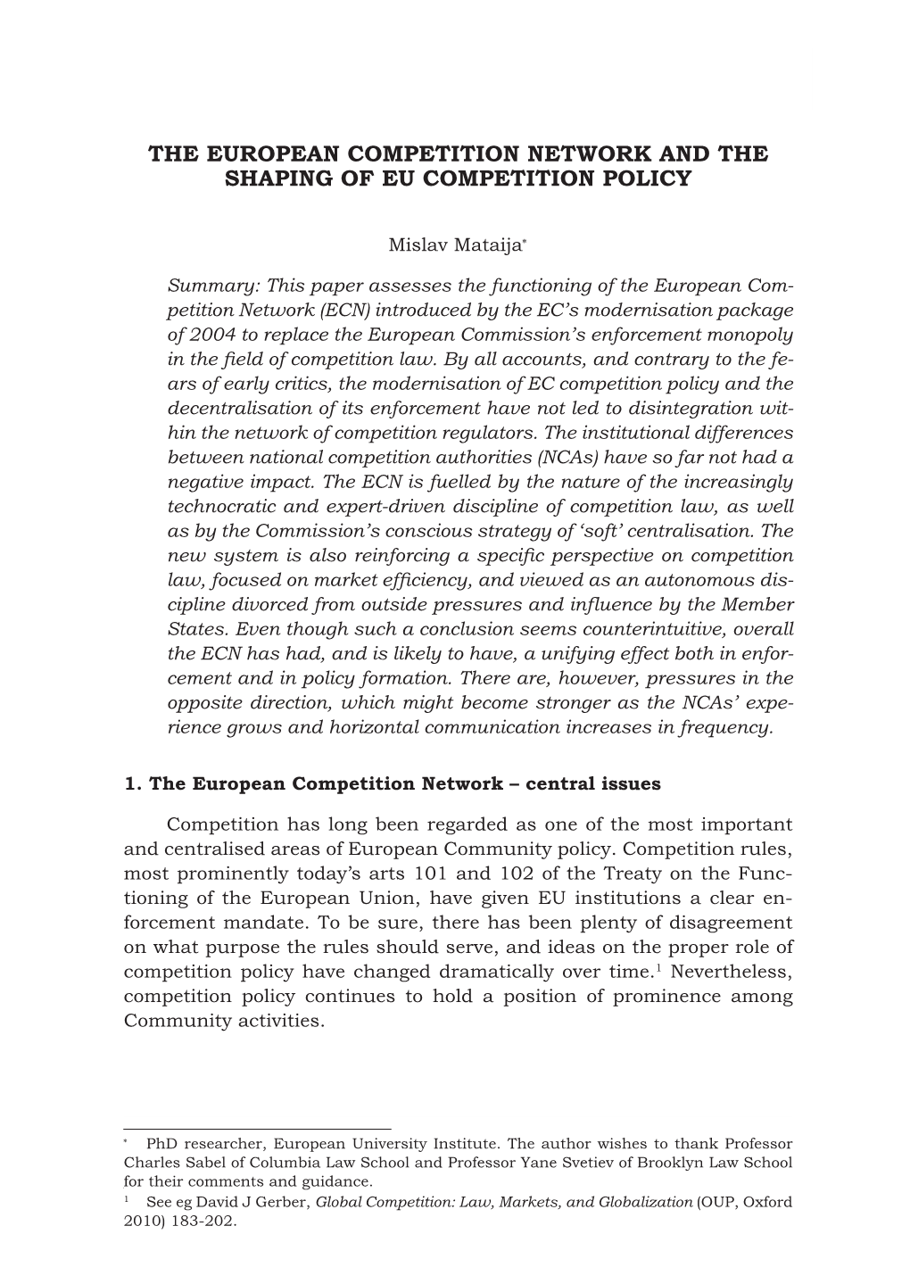 The European Competition Network and the Shaping of Eu Competition Policy