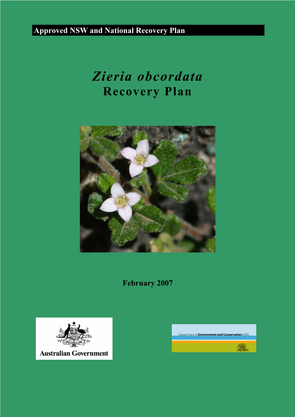 Zieria Obcordata Recovery Plan