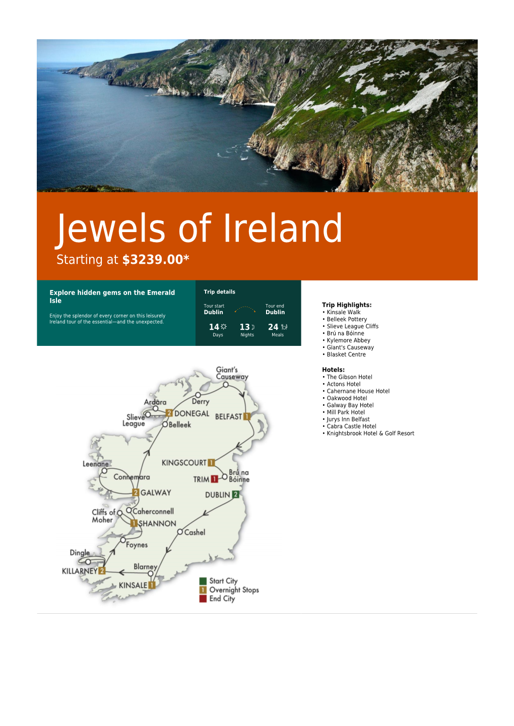 Jewels of Ireland Starting at $3239.00*