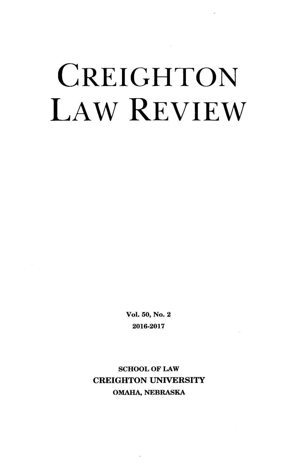 Creighton Law Review