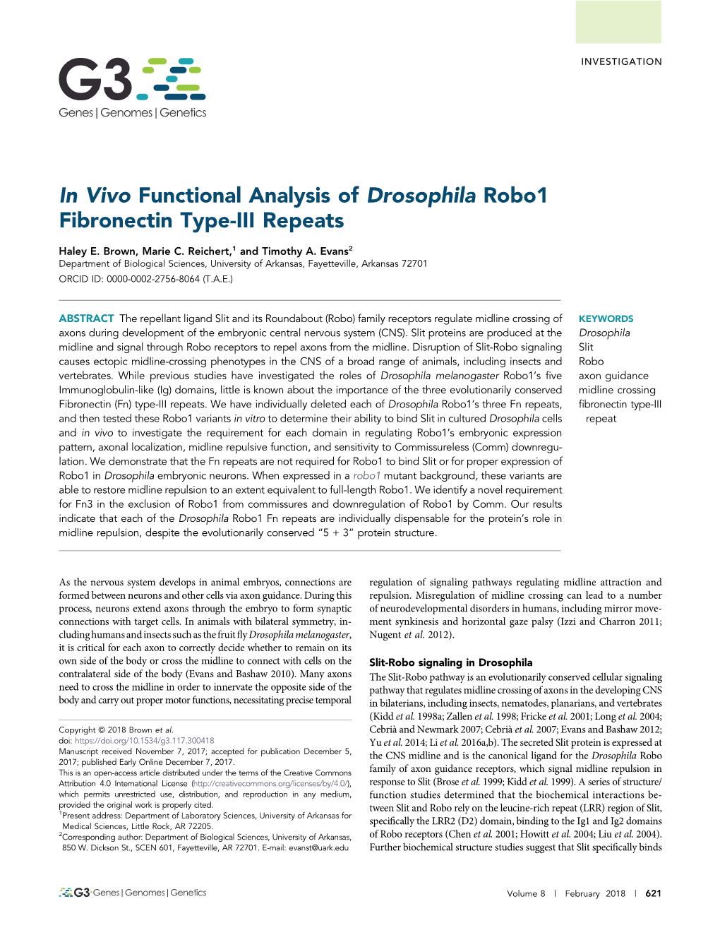 In Vivo Functional Analysis of Drosophila Robo1 Fibronectin Type-III Repeats
