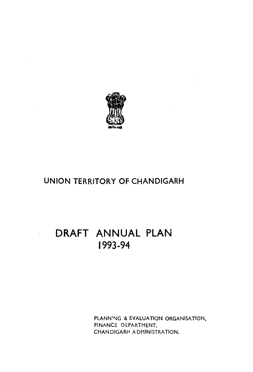 Draft Annual Plan 1993-94