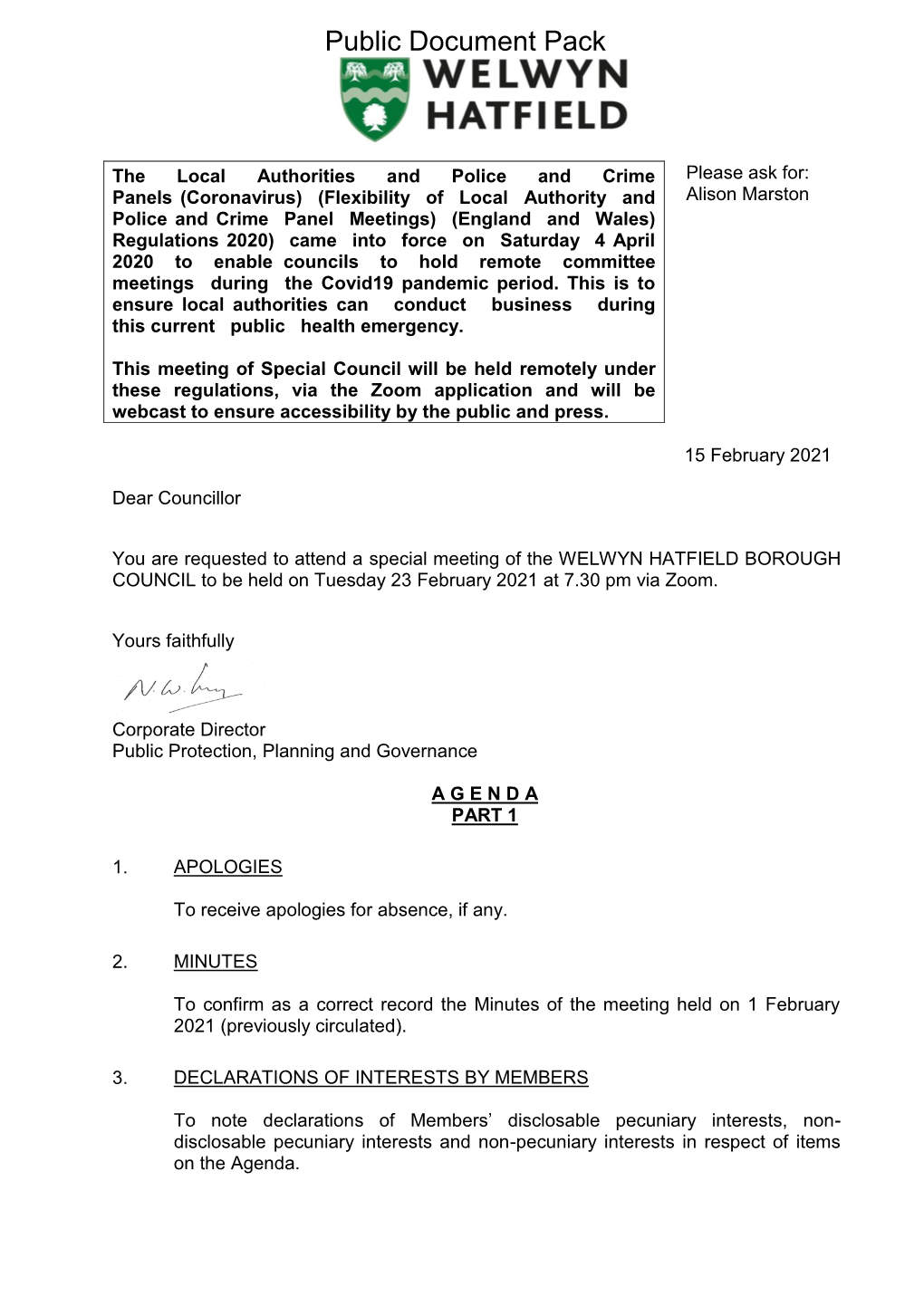 (Public Pack)Agenda Document for Council, 23/02/2021 19:30