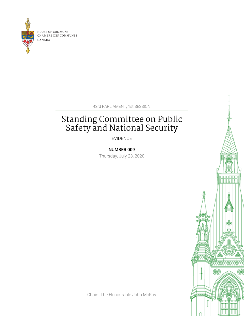 Evidence of the Standing Committee on Public Safety and National Security