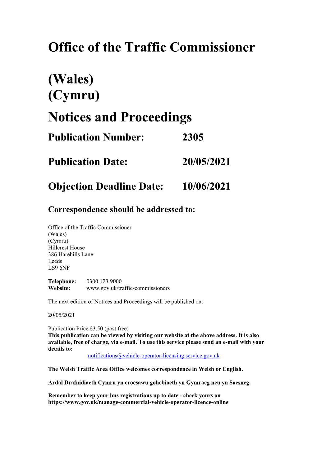 Without a Public Inquiry 2.9 Conditions Imposed Under Section 16.3 of the PPV Act 1981 (Without a Public Inquiry)