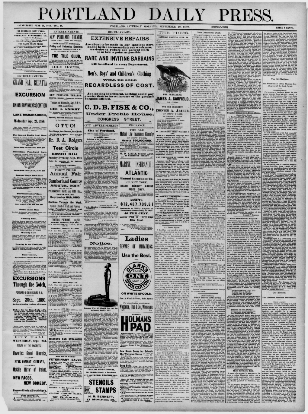 Portland Daily Press: September 18,1880