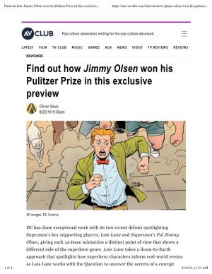 Find out How Jimmy Olsen Won His Pulitzer Prize in This Exclusive Preview