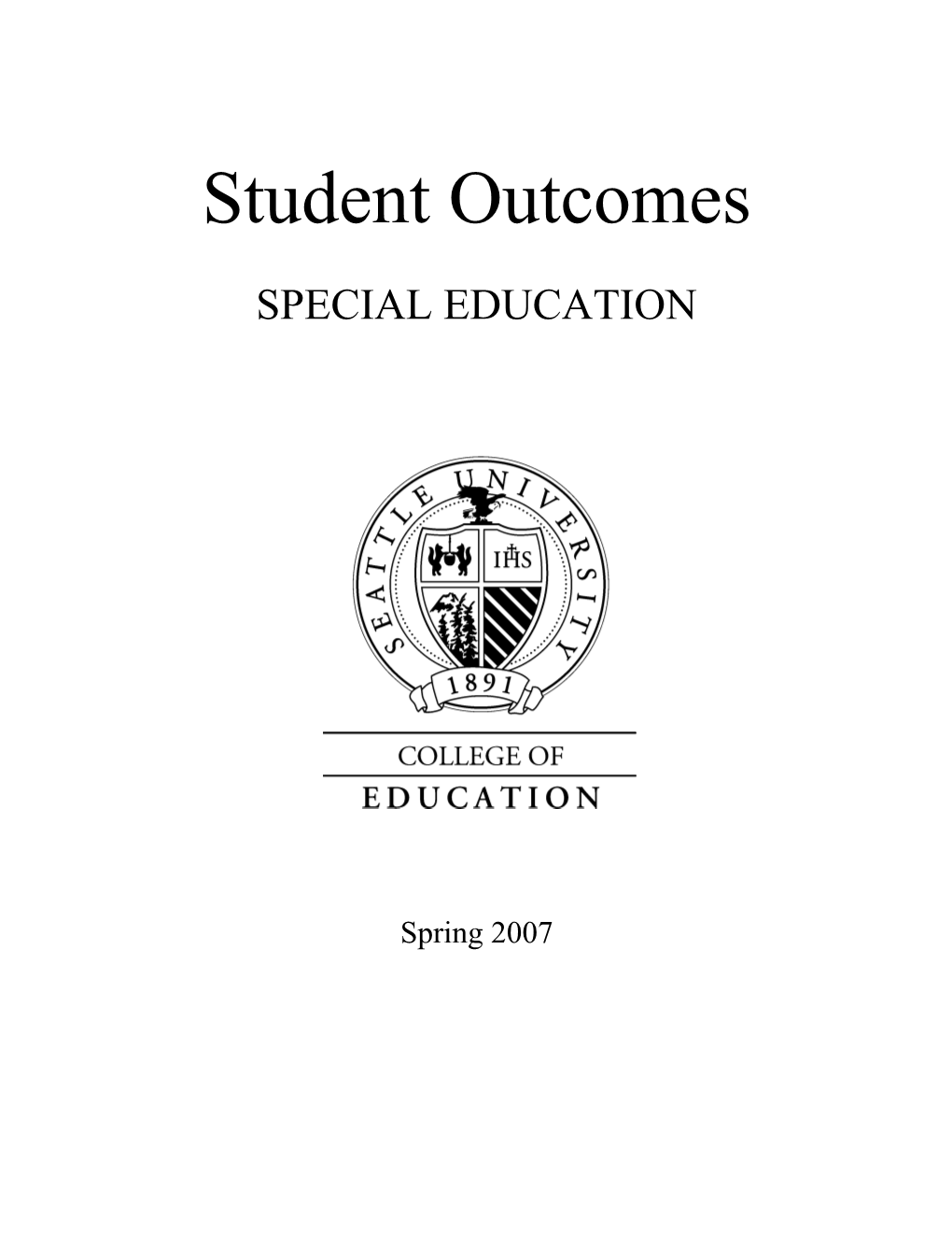 SPED Student Learning Outcomes