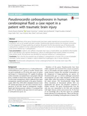 Pseudonocardia Carboxydivorans in Human Cerebrospinal Fluid: a Case