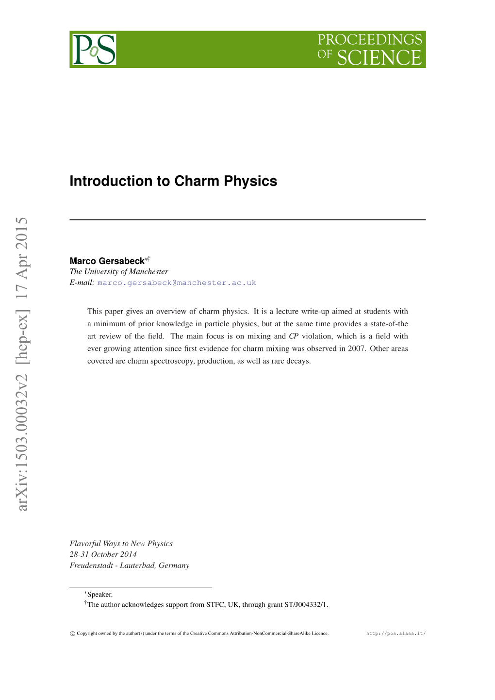 Introduction to Charm Physics