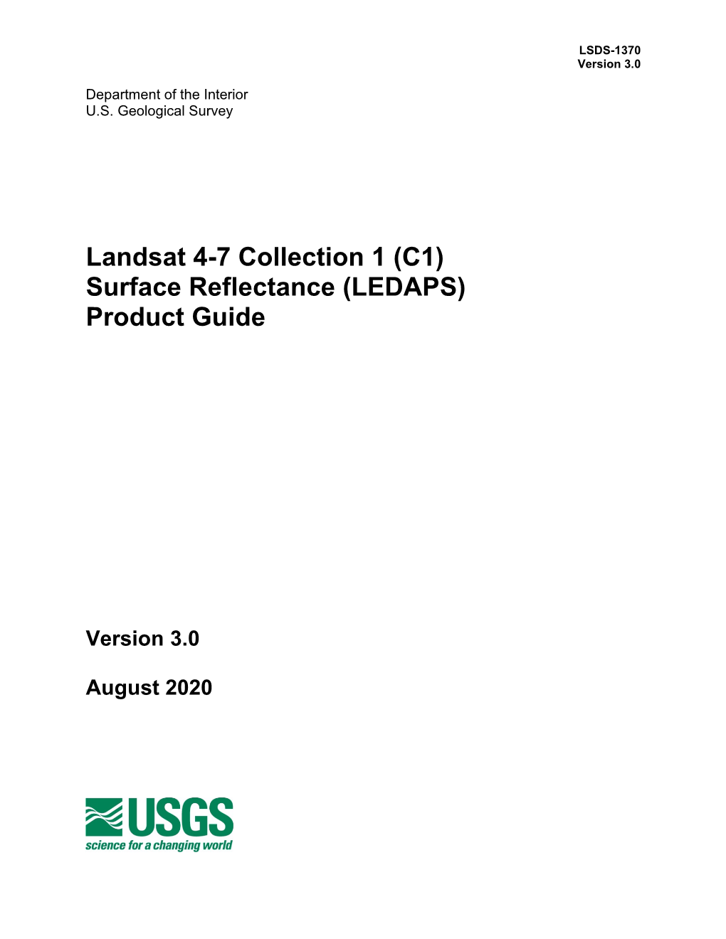 Landsat 4-7 Surface Reflectance (LEDAPS)
