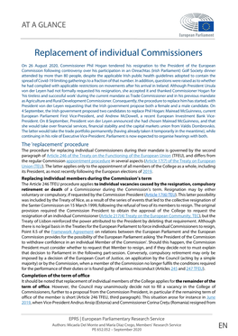 Replacement of Individual Commissioners