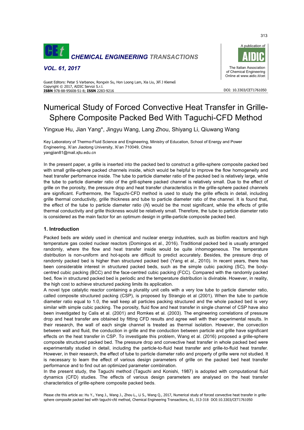 Numerical Study of Forced Convective Heat Transfer in Grille