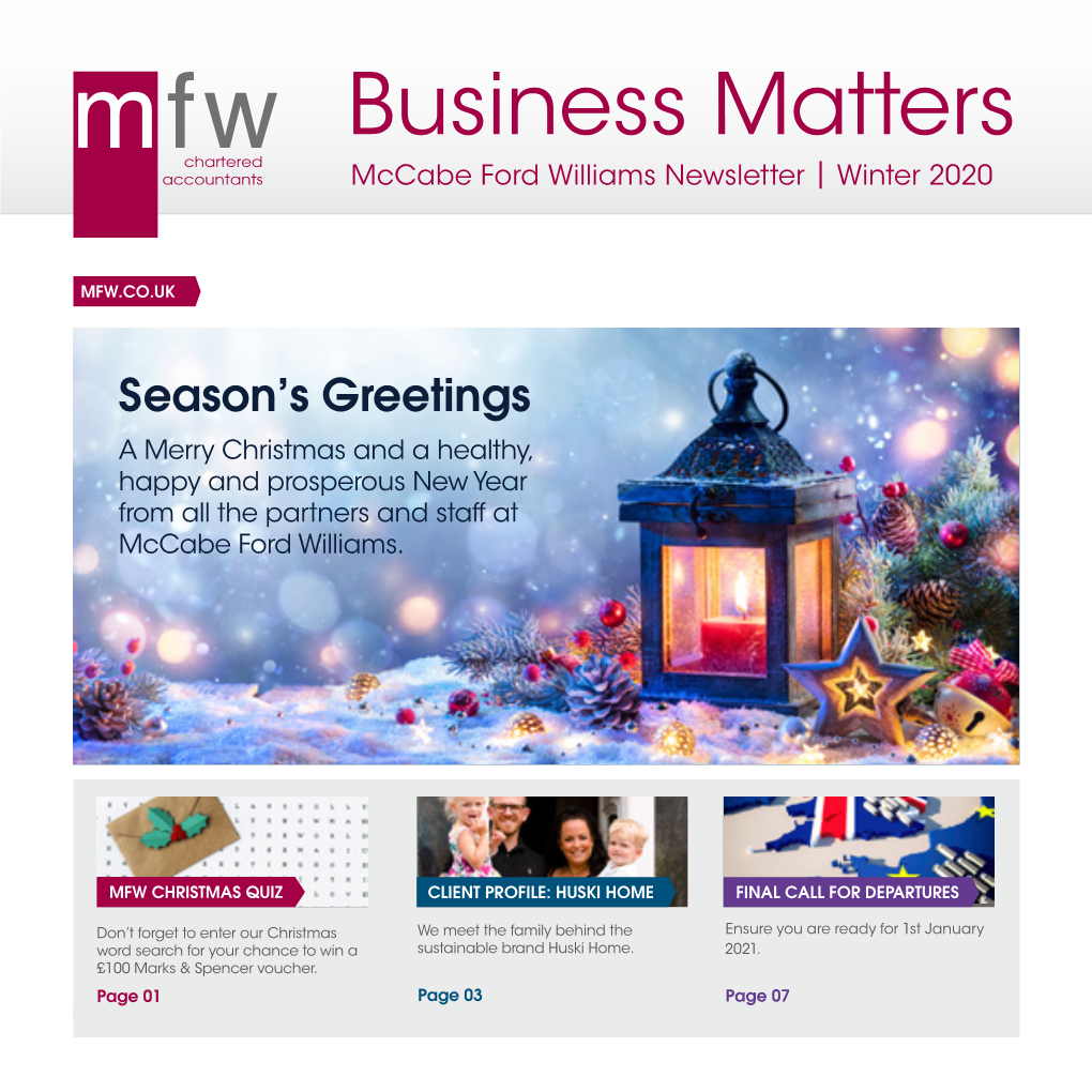 Business Matters Mccabe Ford Williams Newsletter | Winter 2020