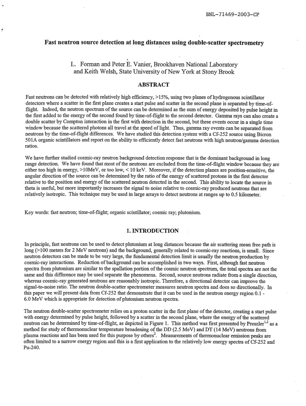 Fast Neutron Source Detection at Long Distances Using Double-Scatter Spectrometry