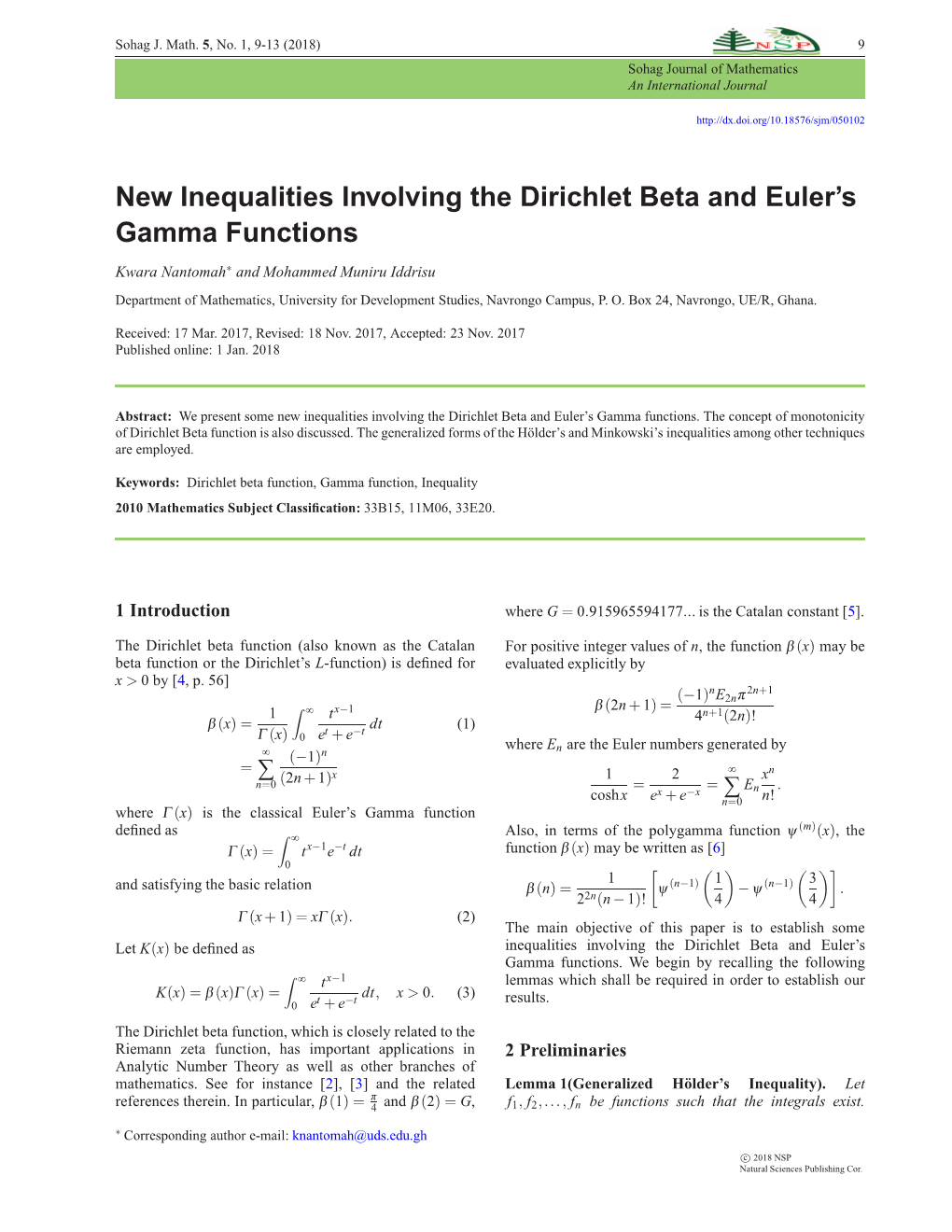 New Inequalities Involving the Dirichlet Beta and Euler's Gamma Functions