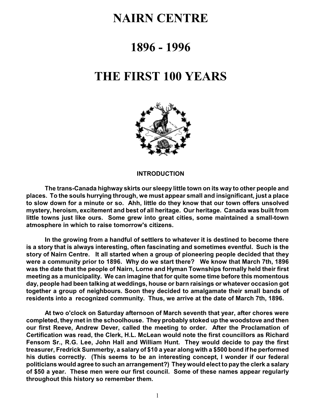 1996 the First 100 Years