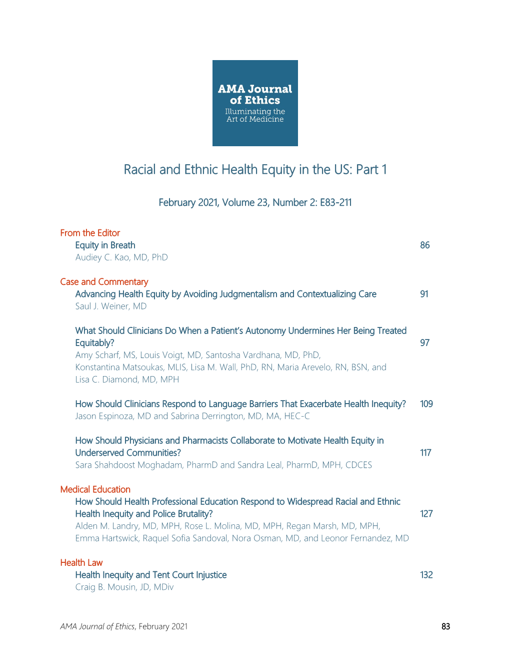 Racial and Ethnic Health Equity in the US: Part 1