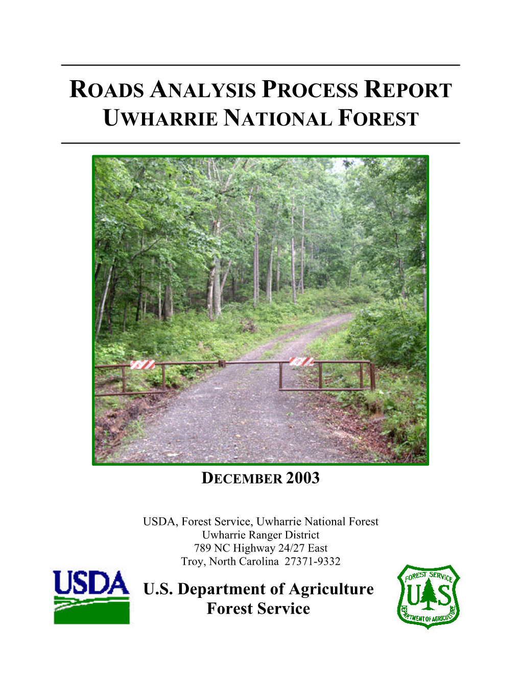 Uwharrie NF Roads Analysis