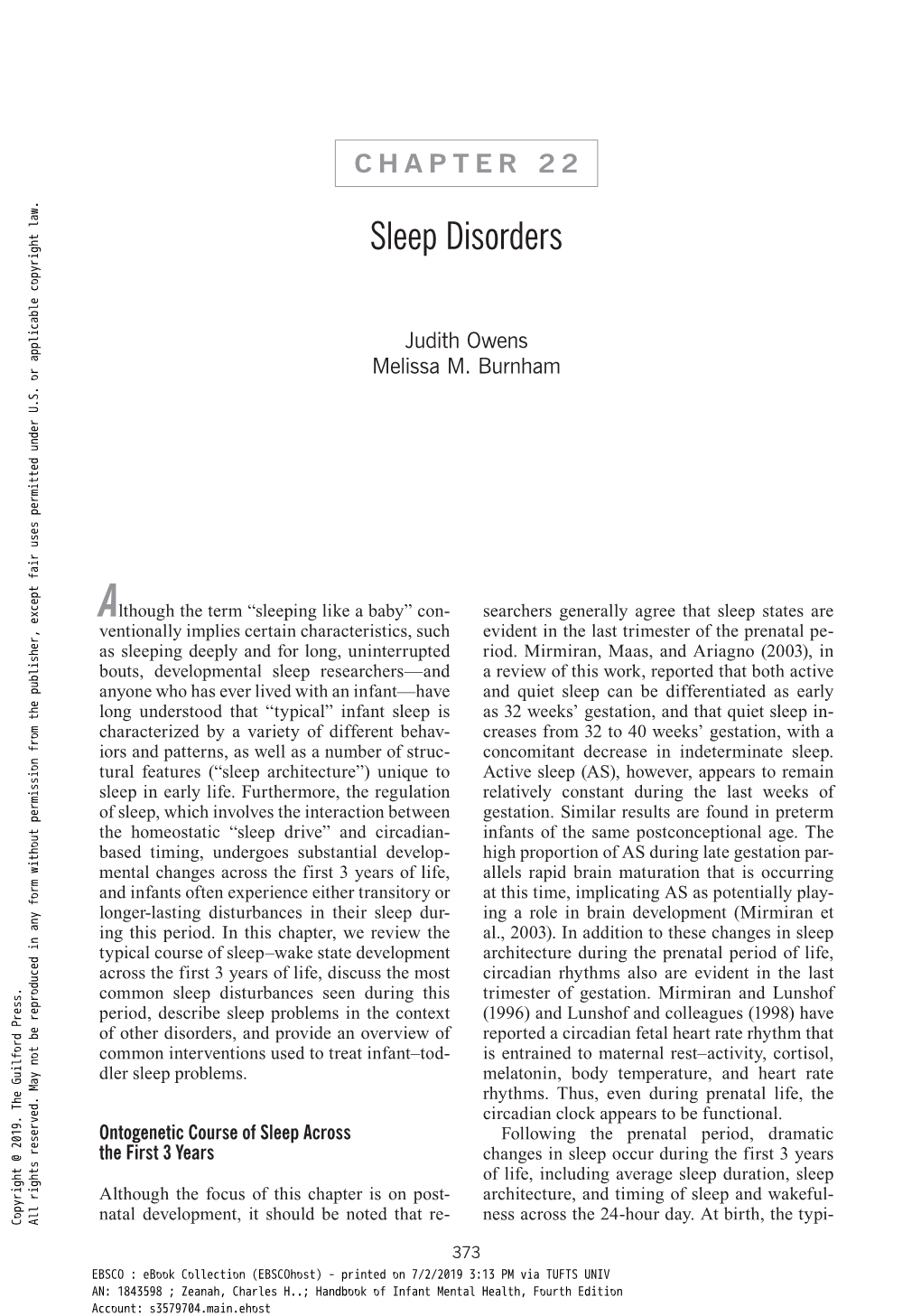 Chapter 22: Sleep Disorders