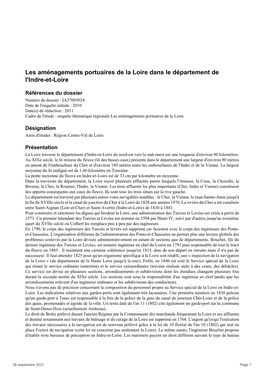 Les Aménagements Portuaires De La Loire Dans Le Département De L'indre-Et-Loire