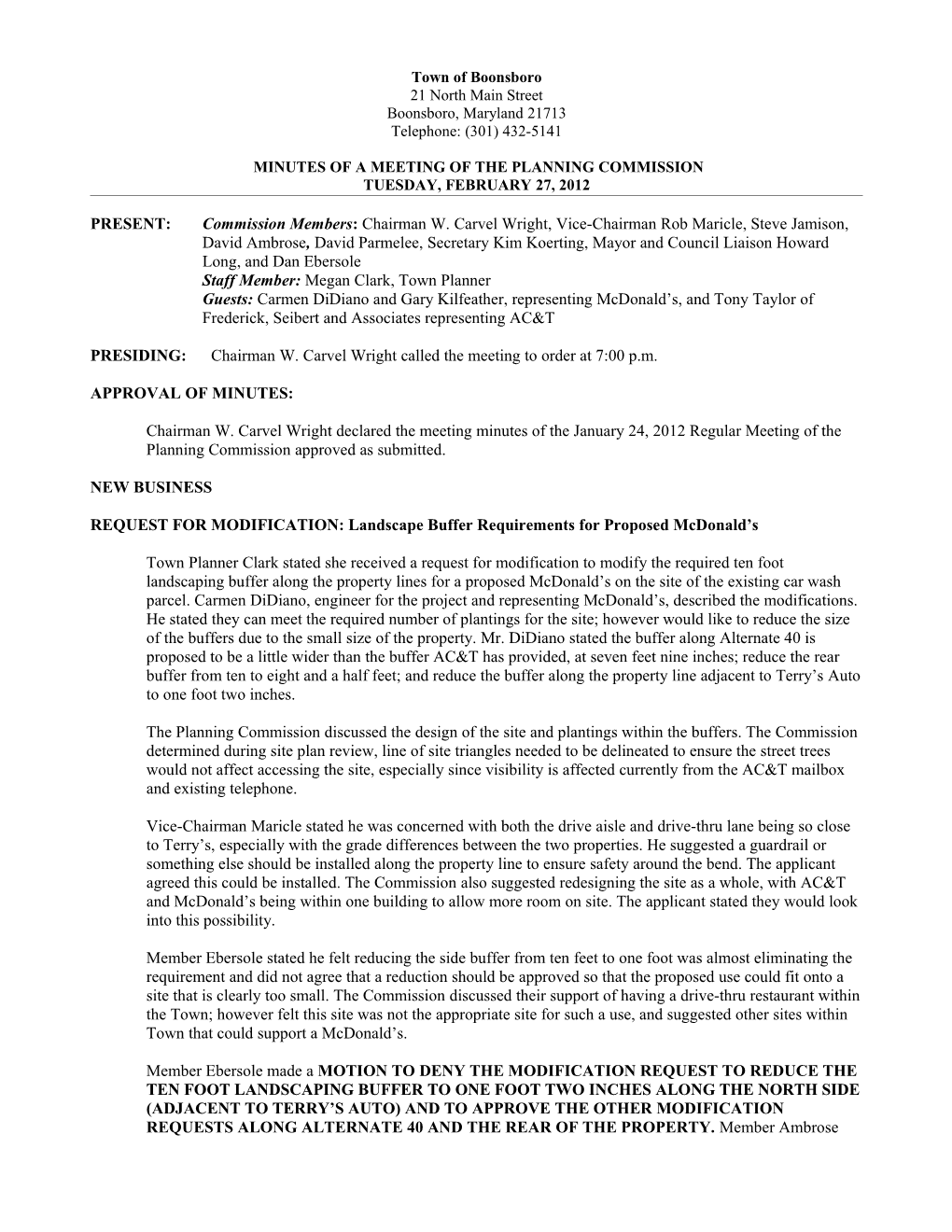 Boonsboro Planning Commission Minutes s3