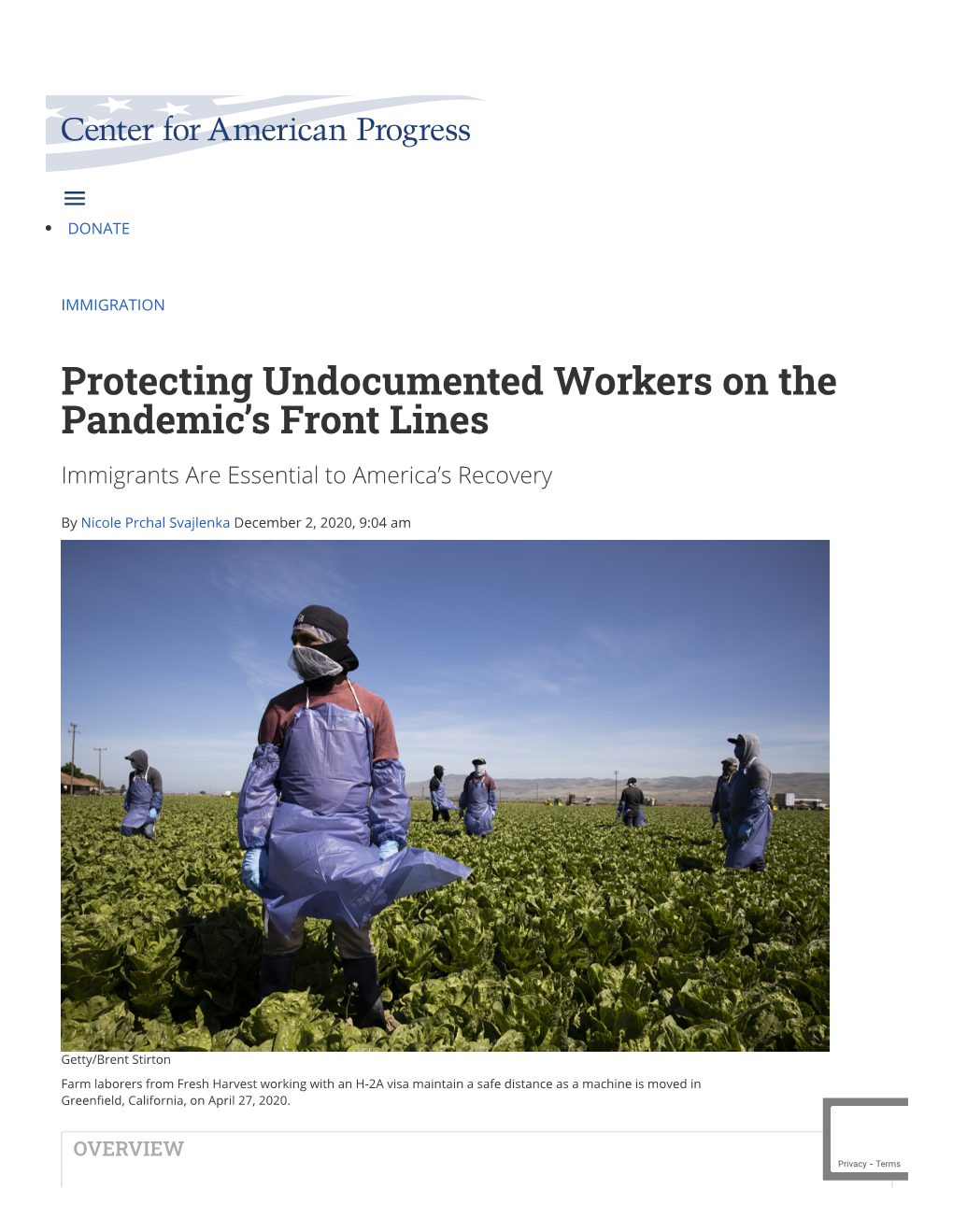 Protecting Undocumented Workers on the Pandemic's Front Lines