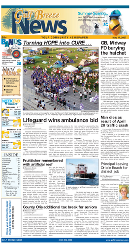 Lifeguard Wins Ambulance Bid Result of April O Low 63 by PAM BRANNON Gulf Breeze News Countywide Ambulance Contract to the Their Contract
