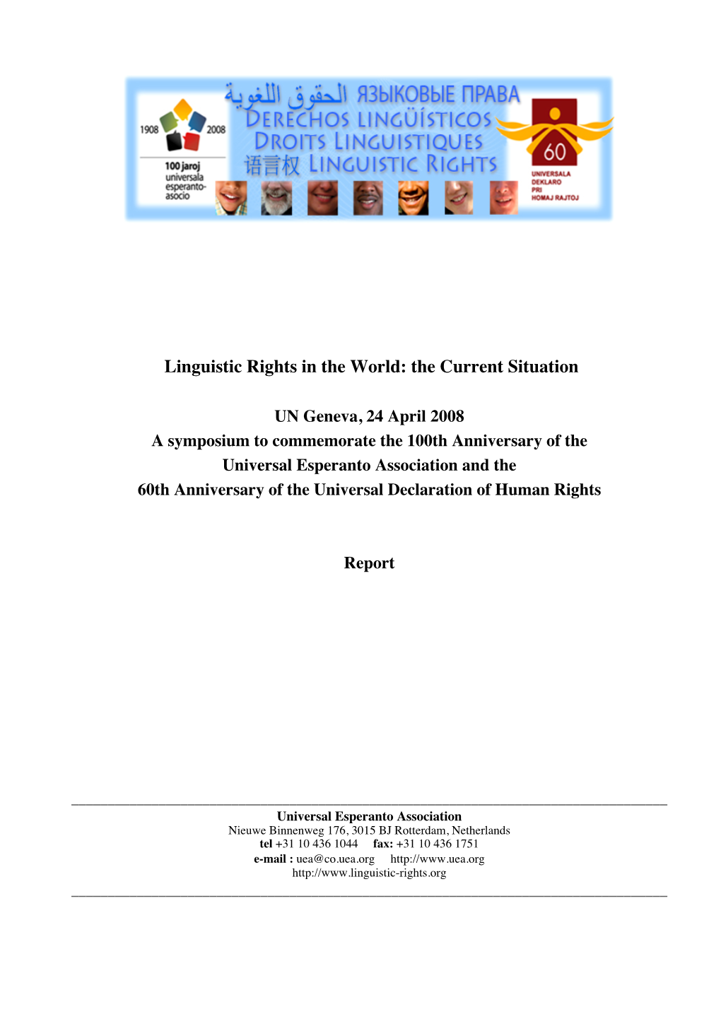 Linguistic Rights in the World: the Current Situation
