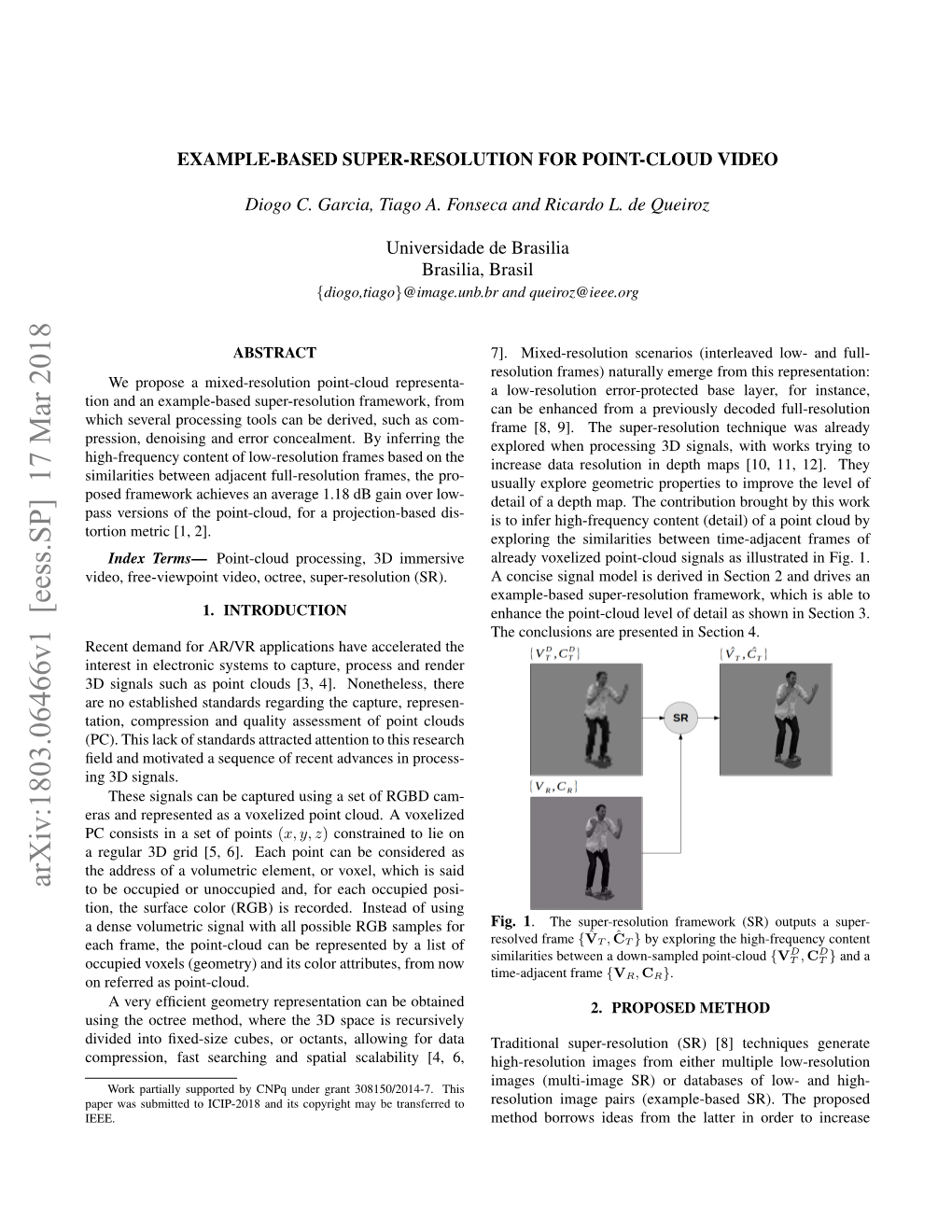 Example-Based Super-Resolution for Point-Cloud Video