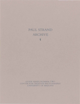 Paul Strand Archive