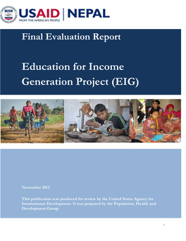 Education for Income Generation Project (EIG)