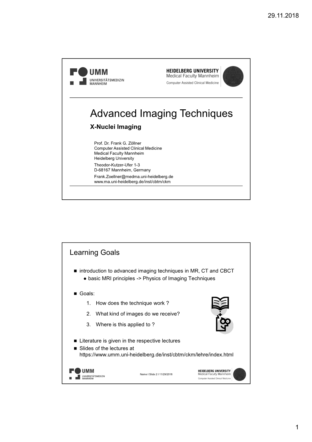 Advanced Imaging Techniques X-Nuclei Imaging