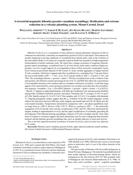 A Terrestrial Magmatic Hibonite-Grossite-Vanadium Assemblage: Desilication and Extreme Reduction in a Volcanic Plumbing System, Mount Carmel, Israel