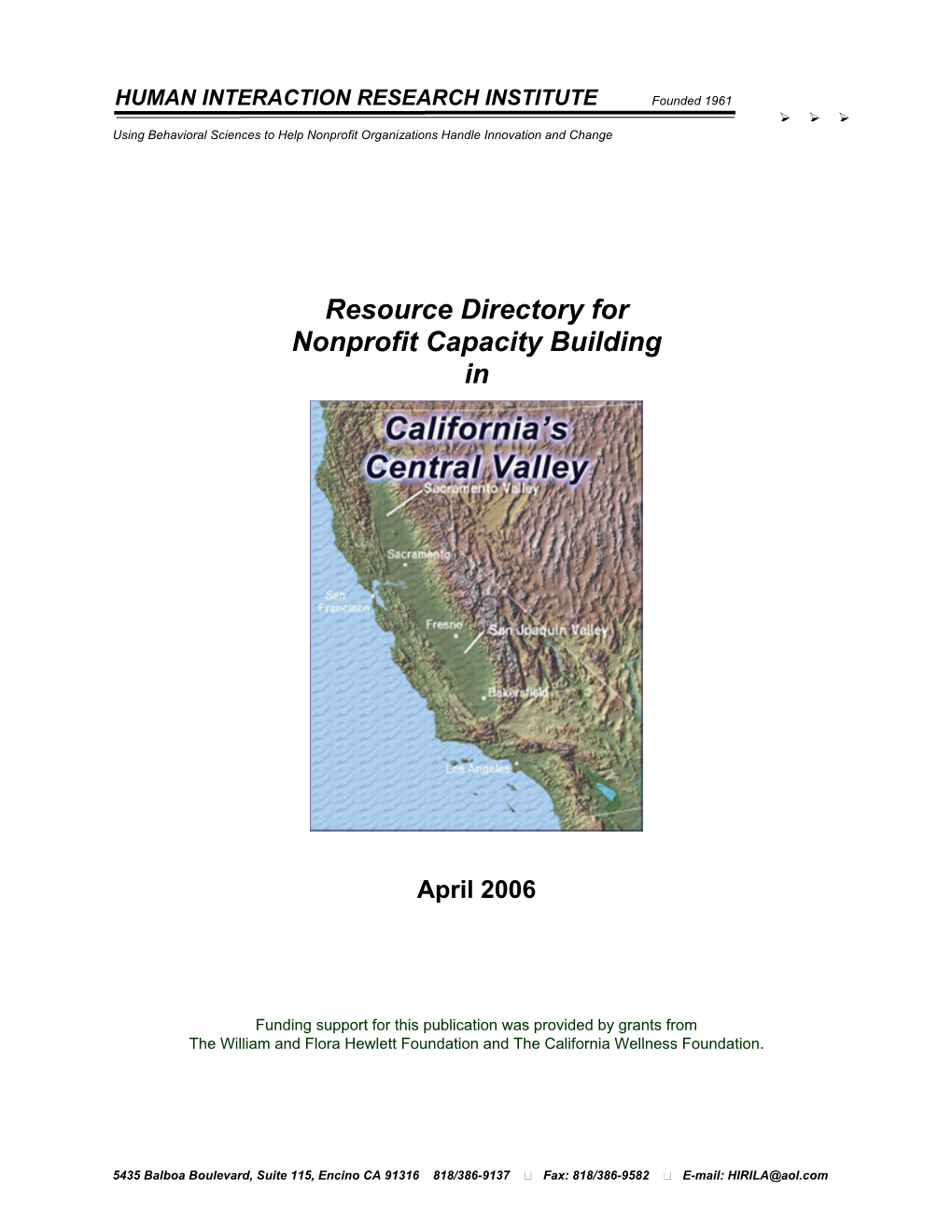 Resource Directory for Nonprofit Capacity Building In