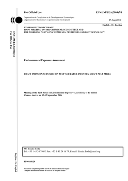 7/1 Environmental Exposure Assessment ENV/JM/EEA(2004)