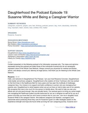 Susan White and Being a Caregiver Warrior