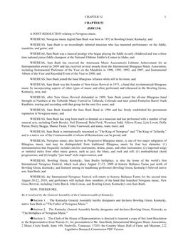 CHAPTER 52 (HJR 154) a JOINT RESOLUTION Relating to Newgrass Music