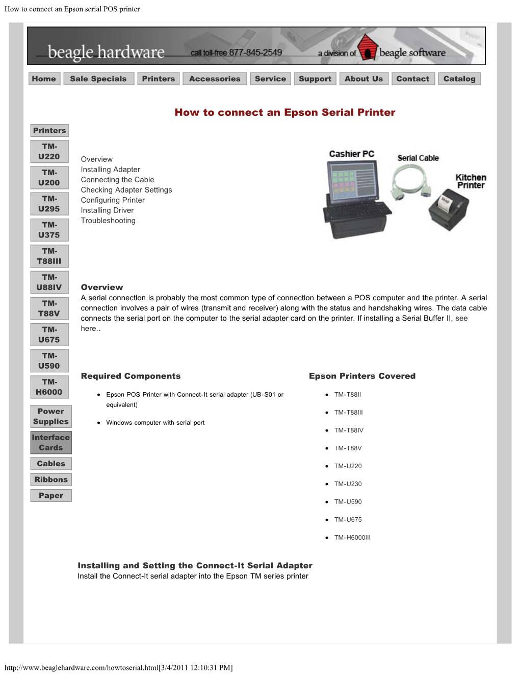 How to Connect an Epson Serial POS Printer