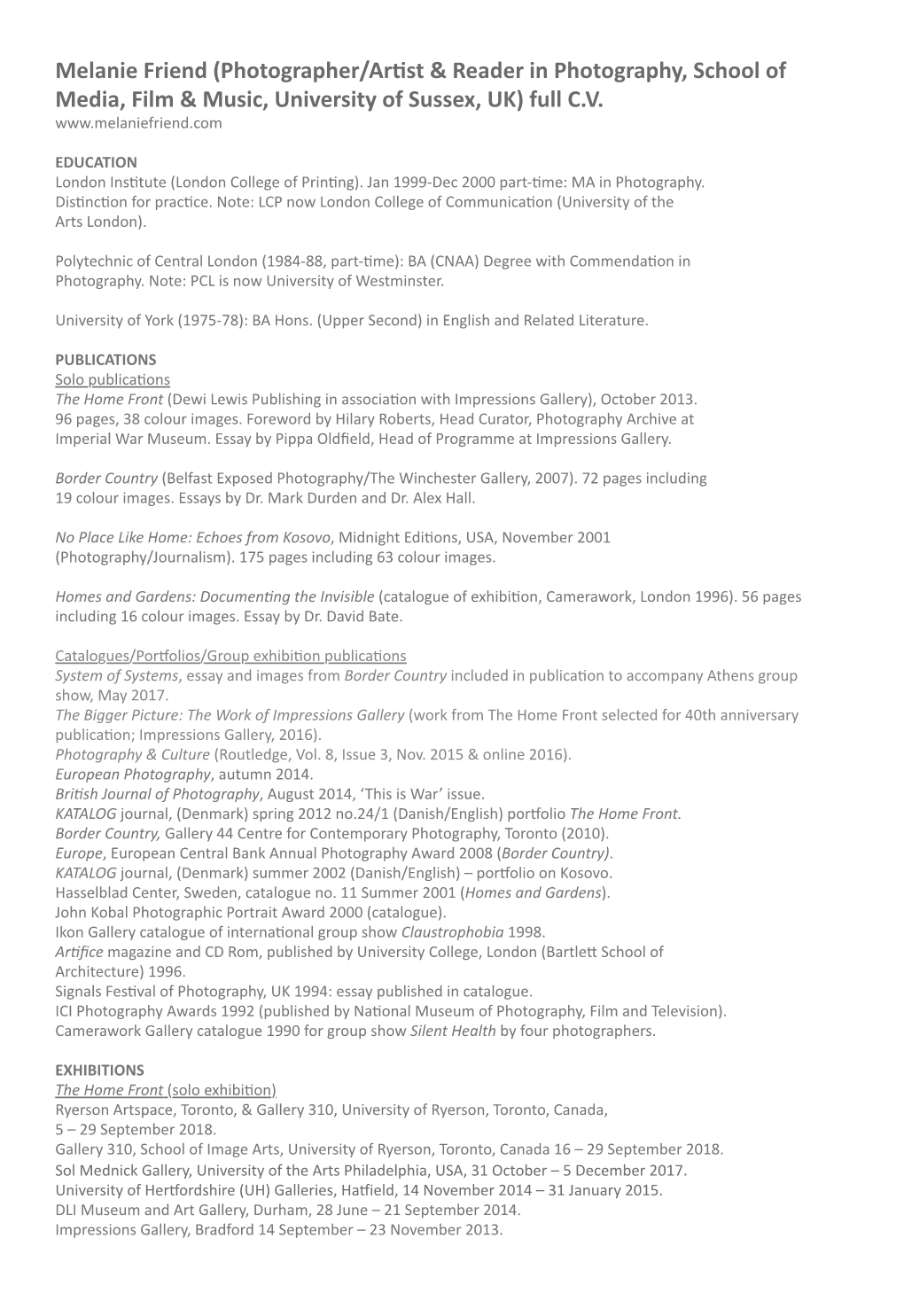 Mel Full CV Updated 24 July 2018