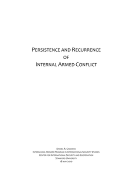 Persistence and Recurrence of Internal Armed Conflict