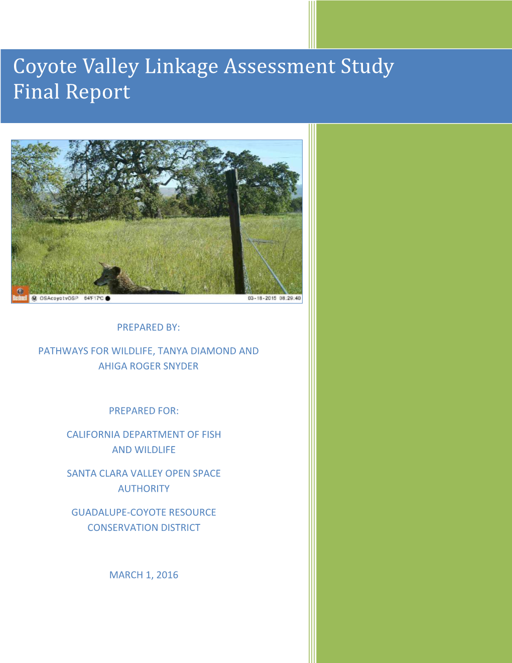 Coyote Valley Linkage Assessment Study Final Report