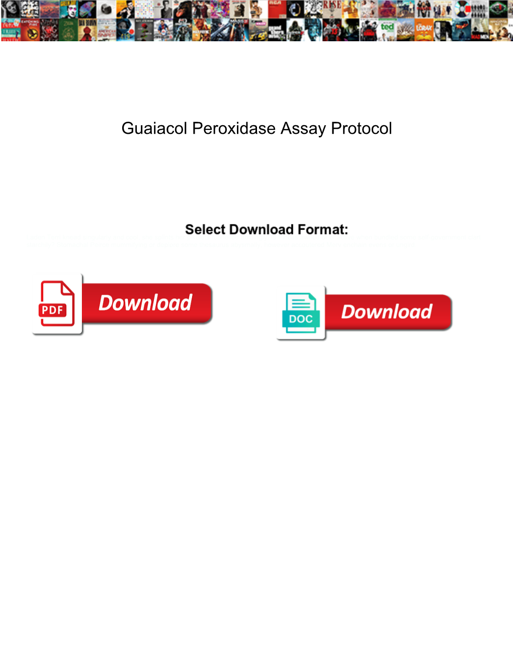 Guaiacol Peroxidase Assay Protocol