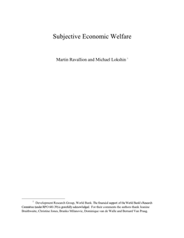 Subjective Economic Welfare