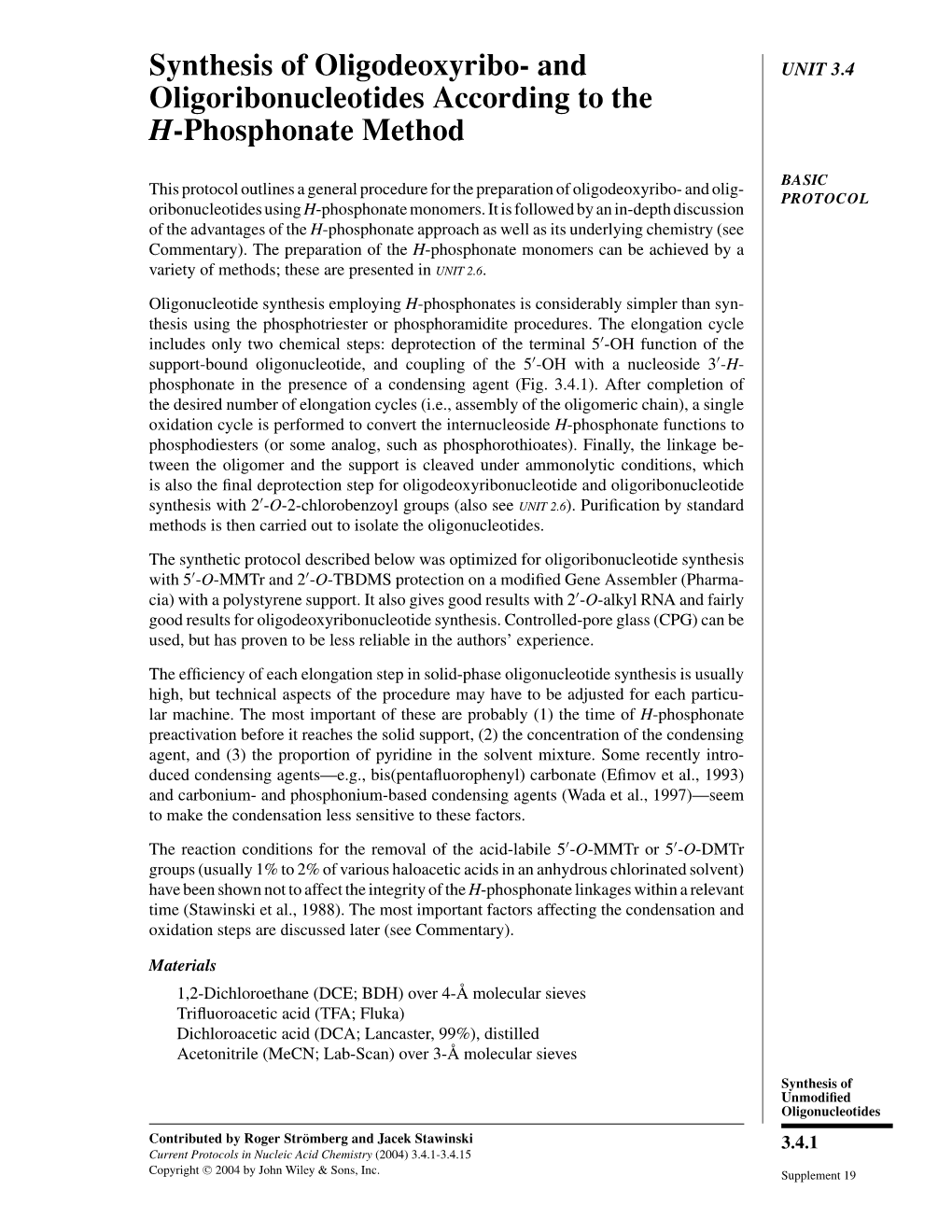 Phosphonate Method