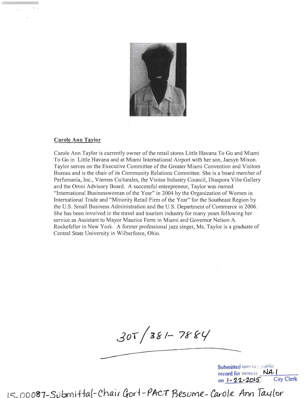 15-00087-Submittal-Chair Gort-PACT Resume-Carole Ann Taylor.Pdf