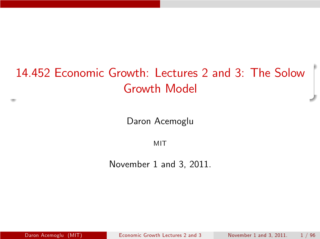 The Solow Growth Model