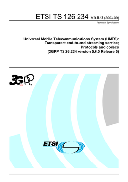 TS 126 234 V5.6.0 (2003-09) Technical Specification
