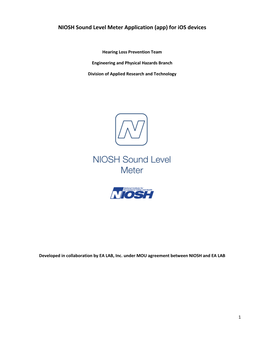 NIOSH Sound Level Meter Application (App) for Ios Devices